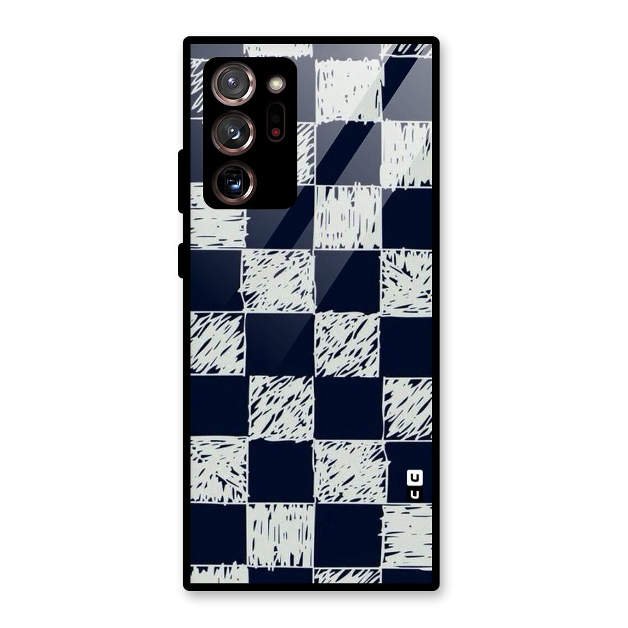 Sketchy Check Design Glass Back Case for Galaxy Note 20 Ultra