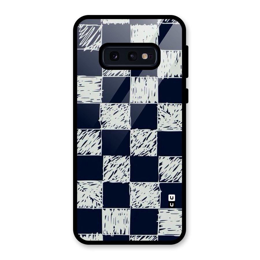 Sketchy Check Design Glass Back Case for Galaxy S10e