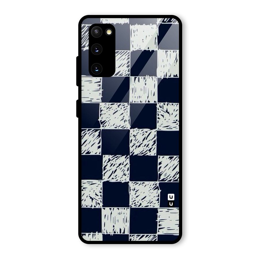 Sketchy Check Design Glass Back Case for Galaxy S20 FE 5G