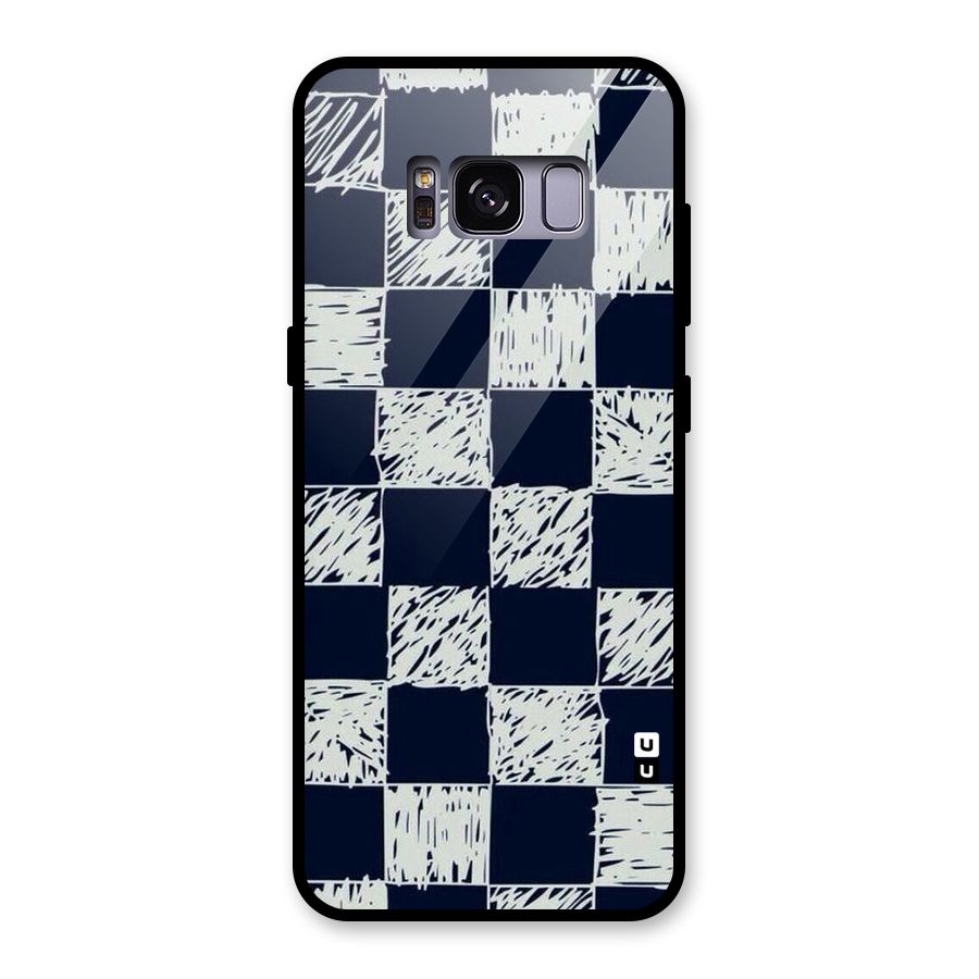 Sketchy Check Design Glass Back Case for Galaxy S8