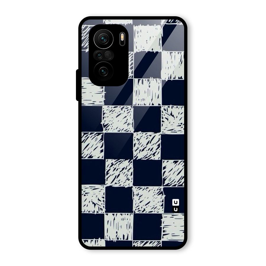 Sketchy Check Design Glass Back Case for Mi 11x