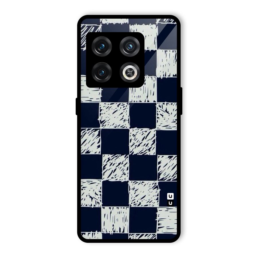 Sketchy Check Design Glass Back Case for OnePlus 10 Pro 5G