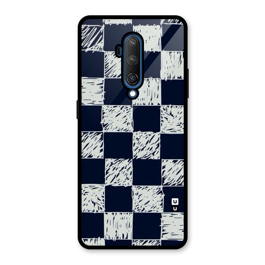 Sketchy Check Design Glass Back Case for OnePlus 7T Pro