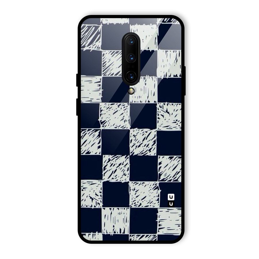 Sketchy Check Design Glass Back Case for OnePlus 7 Pro