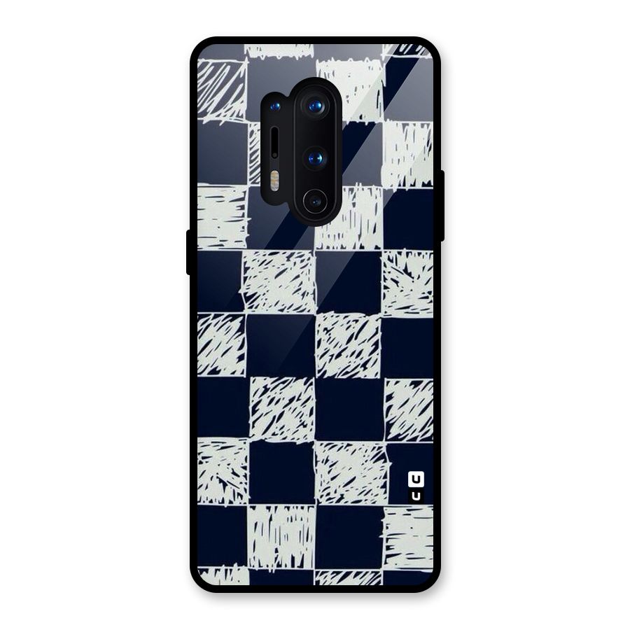 Sketchy Check Design Glass Back Case for OnePlus 8 Pro