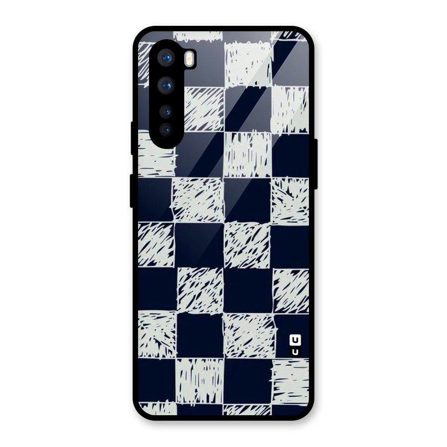 Sketchy Check Design Glass Back Case for OnePlus Nord