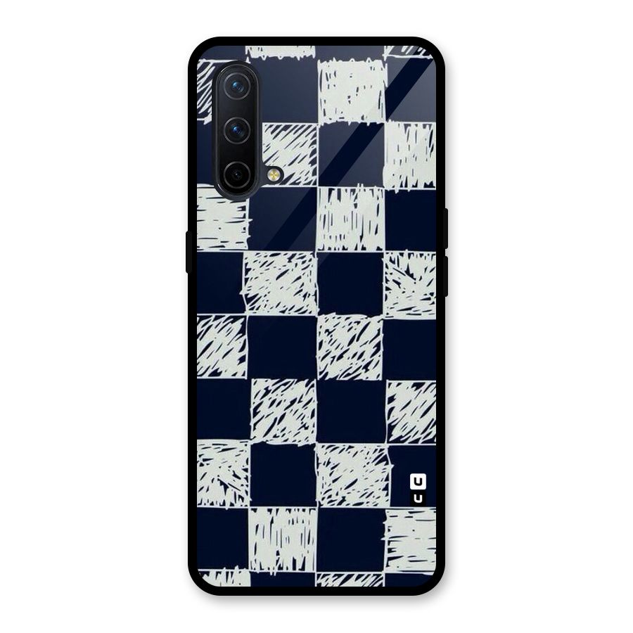 Sketchy Check Design Glass Back Case for OnePlus Nord CE 5G