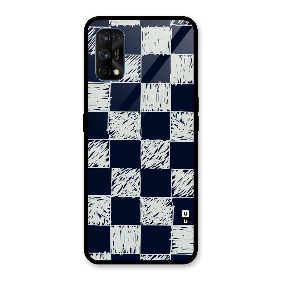 Sketchy Check Design Glass Back Case for Realme 7 Pro