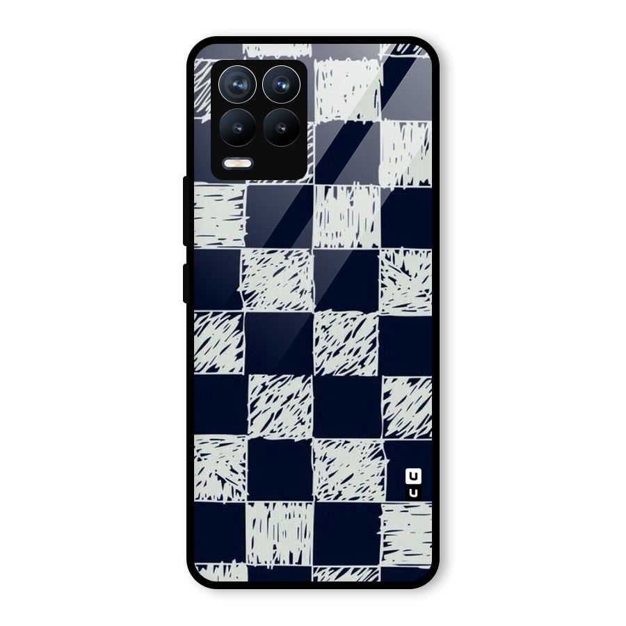 Sketchy Check Design Glass Back Case for Realme 8 Pro