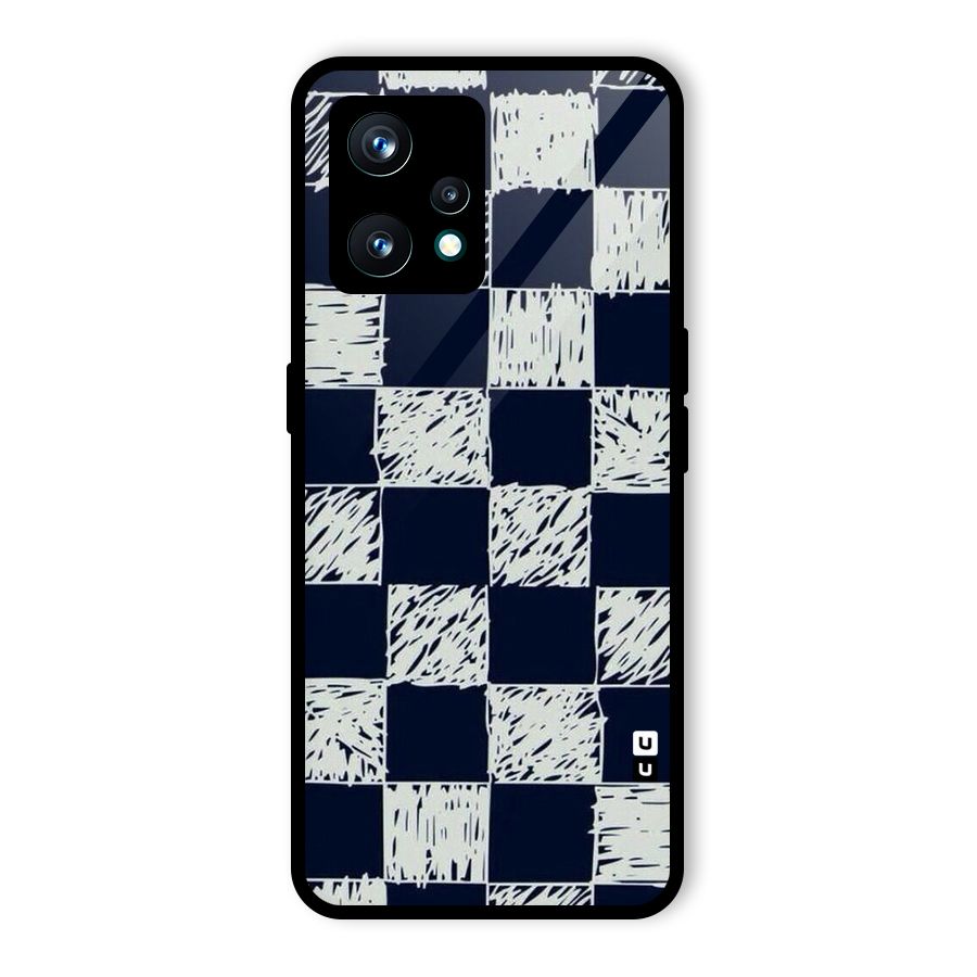 Sketchy Check Design Glass Back Case for Realme 9 Pro Plus 5G
