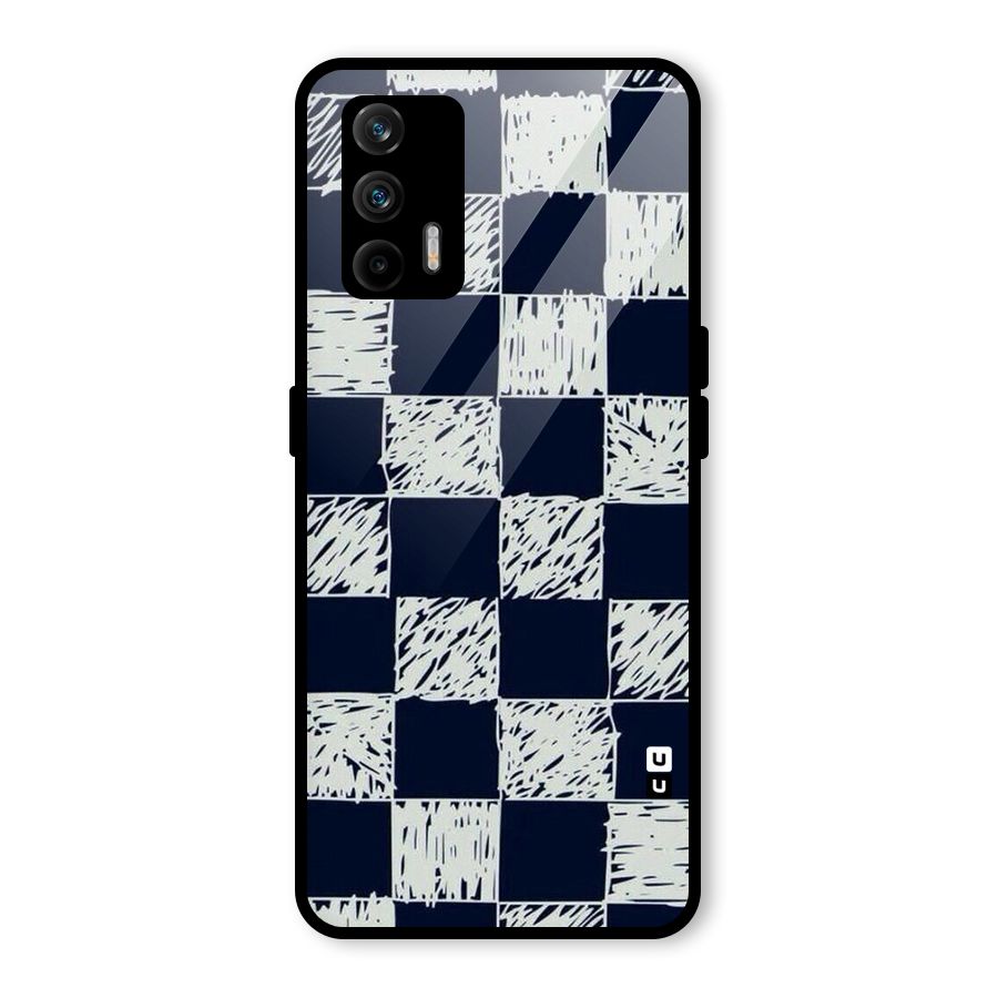 Sketchy Check Design Glass Back Case for Realme GT 5G