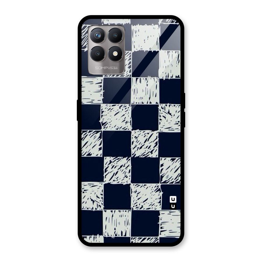 Sketchy Check Design Glass Back Case for Realme Narzo 50