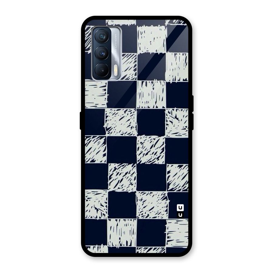 Sketchy Check Design Glass Back Case for Realme X7