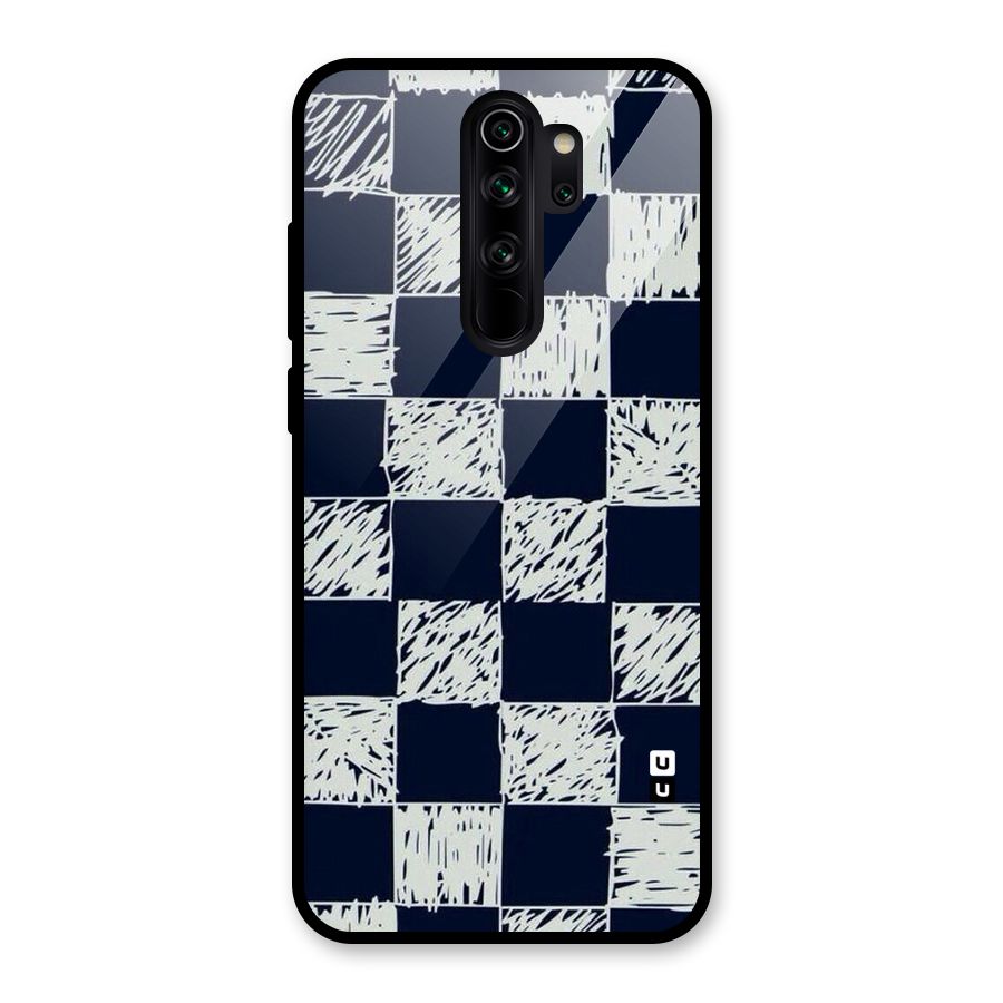 Sketchy Check Design Glass Back Case for Redmi Note 8 Pro