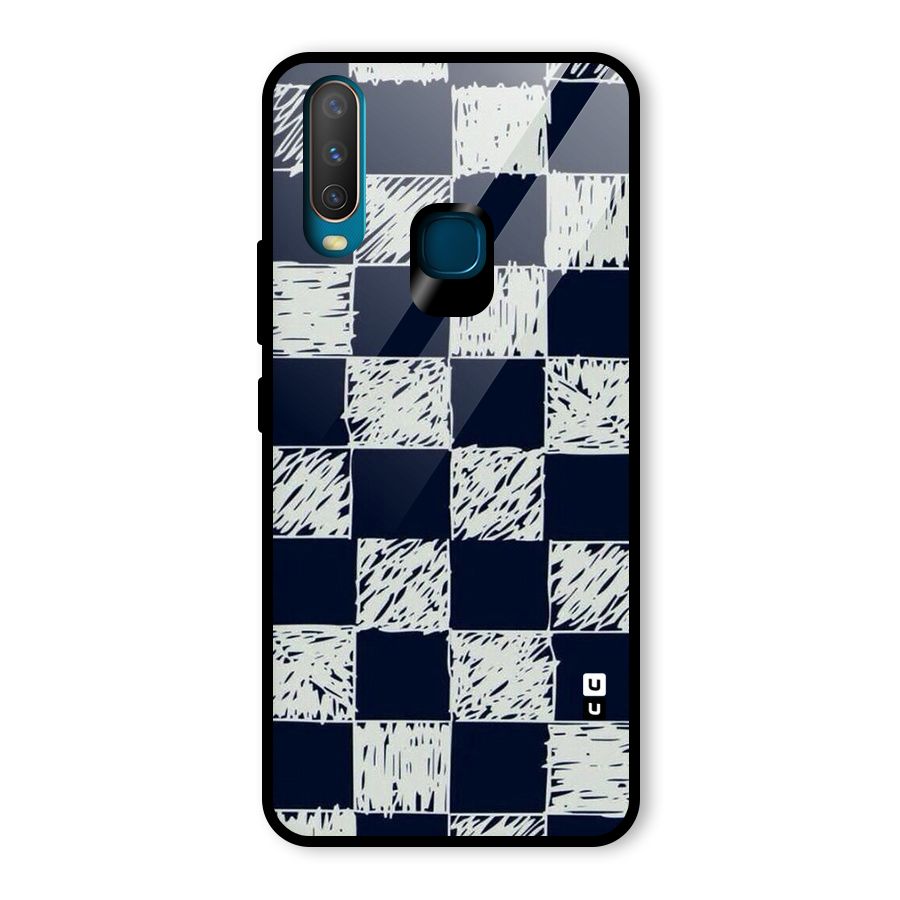 Sketchy Check Design Glass Back Case for Vivo U10