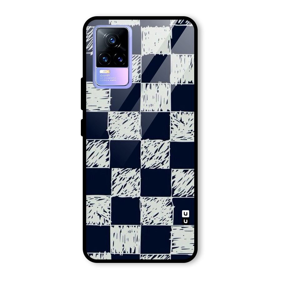 Sketchy Check Design Glass Back Case for Vivo Y73