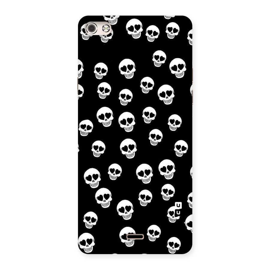 Skull Heart Back Case for Micromax Canvas Silver 5