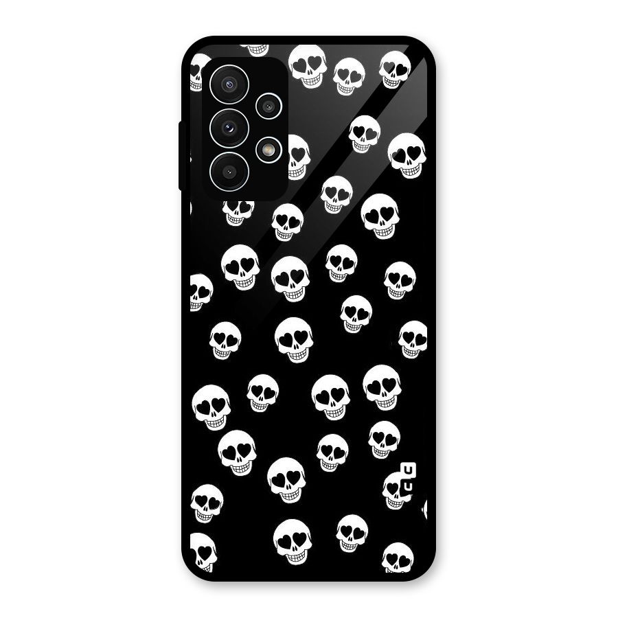 Skull Heart Glass Back Case for Galaxy A23