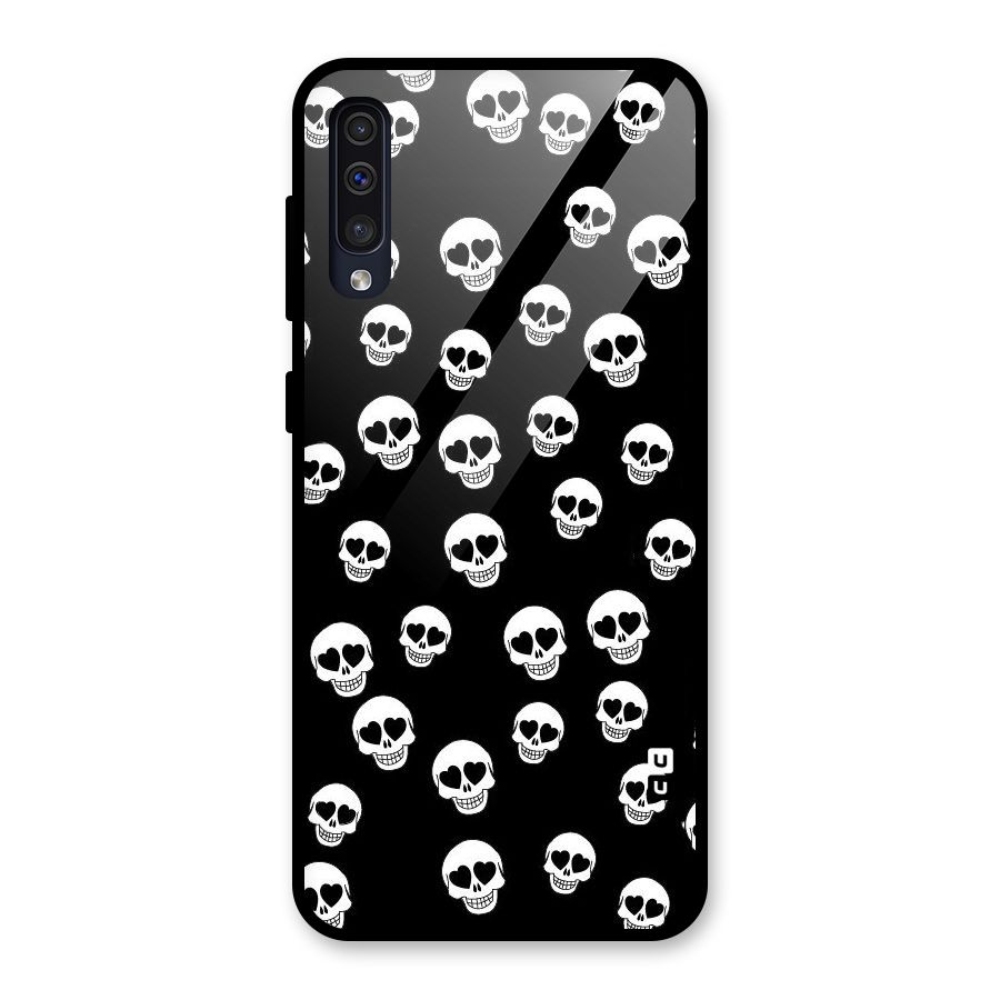 Skull Heart Glass Back Case for Galaxy A50