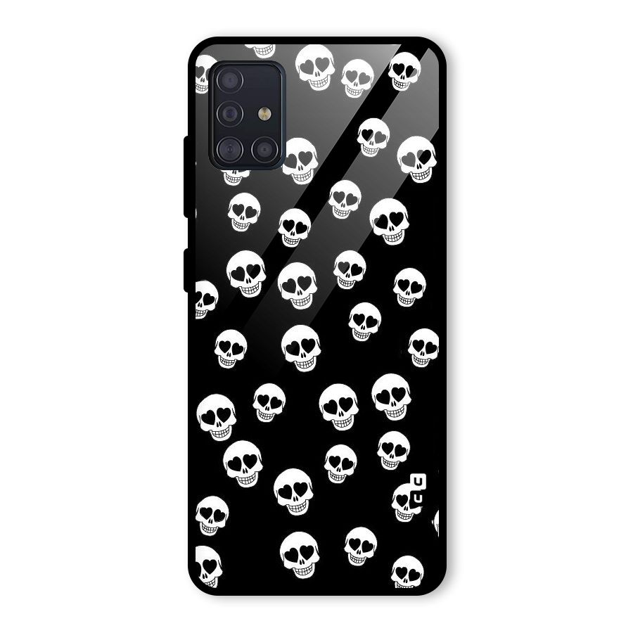 Skull Heart Glass Back Case for Galaxy A51