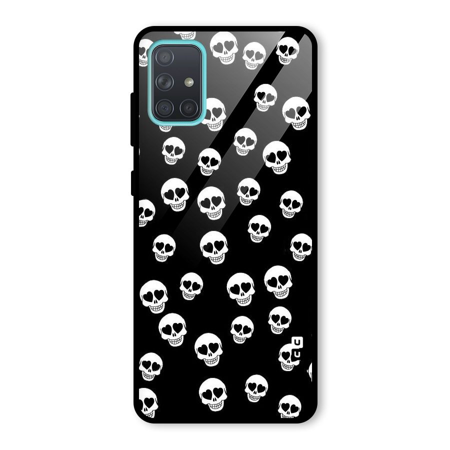 Skull Heart Glass Back Case for Galaxy A71