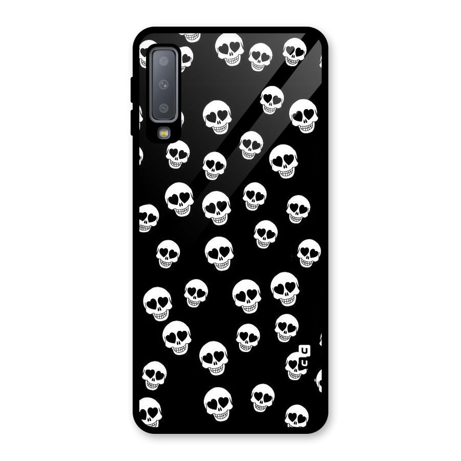 Skull Heart Glass Back Case for Galaxy A7 (2018)