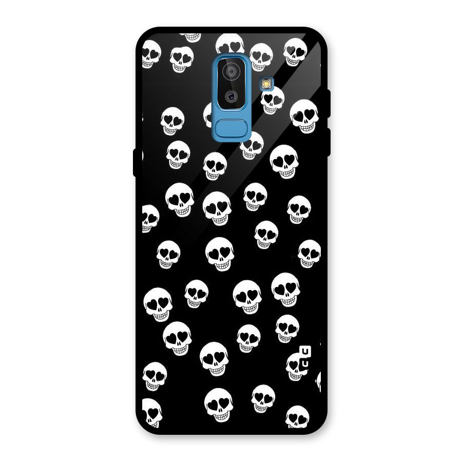 Skull Heart Glass Back Case for Galaxy J8