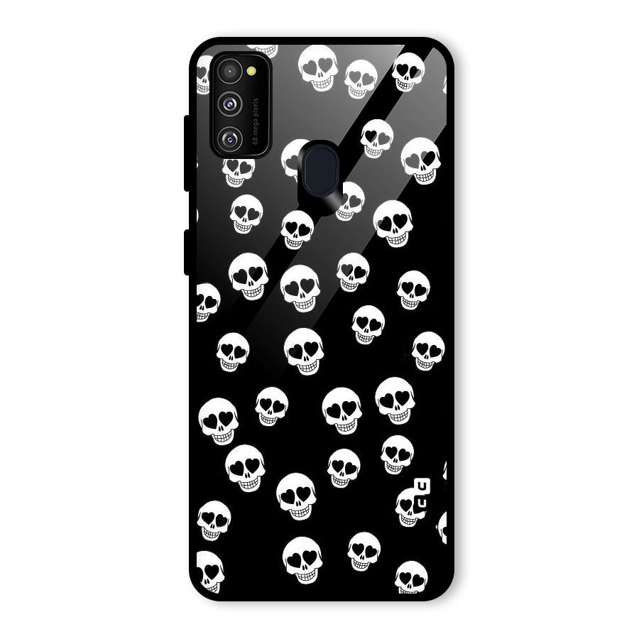 Skull Heart Glass Back Case for Galaxy M30s