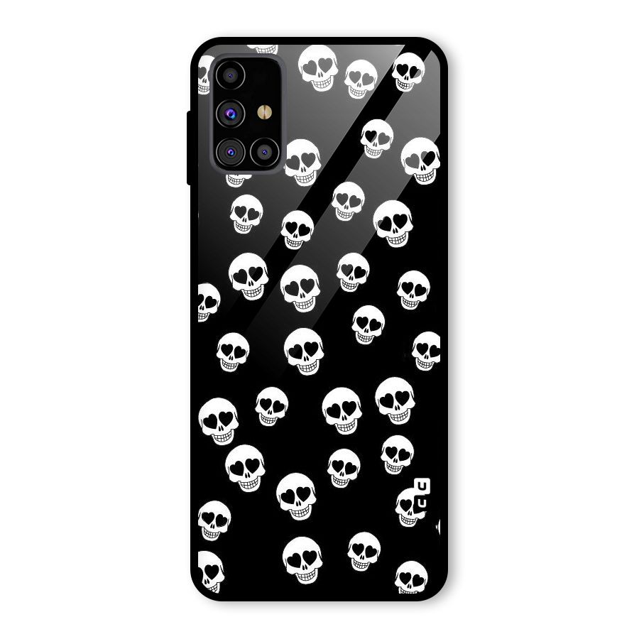 Skull Heart Glass Back Case for Galaxy M31s