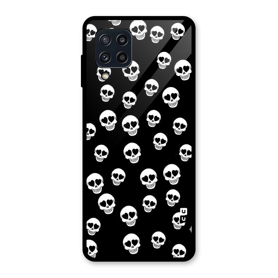 Skull Heart Glass Back Case for Galaxy M32