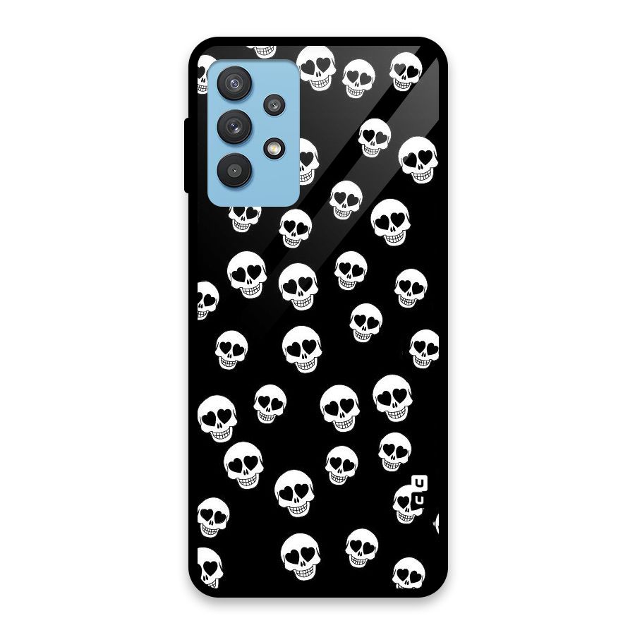 Skull Heart Glass Back Case for Galaxy M32 5G