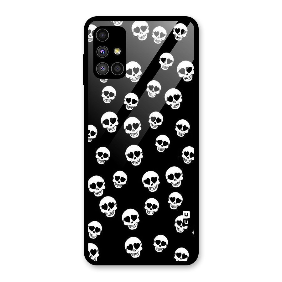 Skull Heart Glass Back Case for Galaxy M51