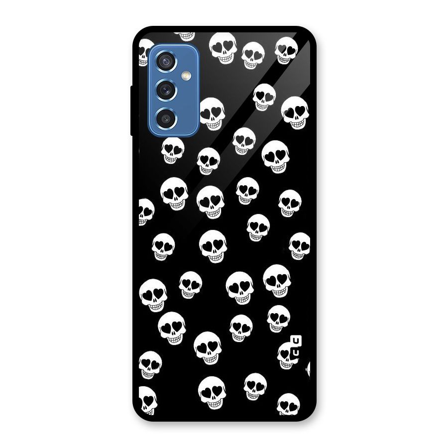 Skull Heart Glass Back Case for Galaxy M52 5G