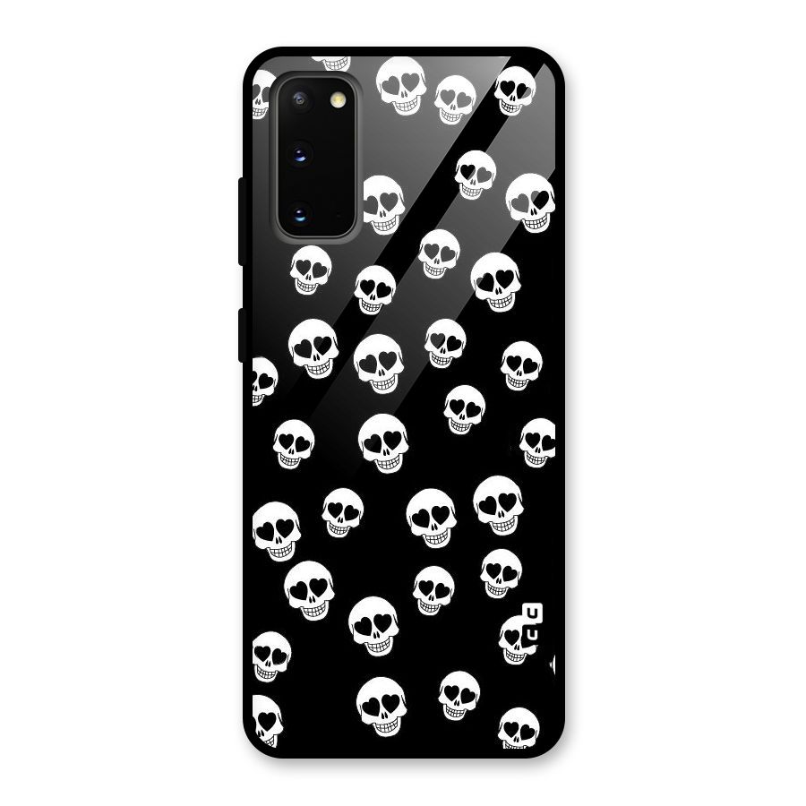 Skull Heart Glass Back Case for Galaxy S20