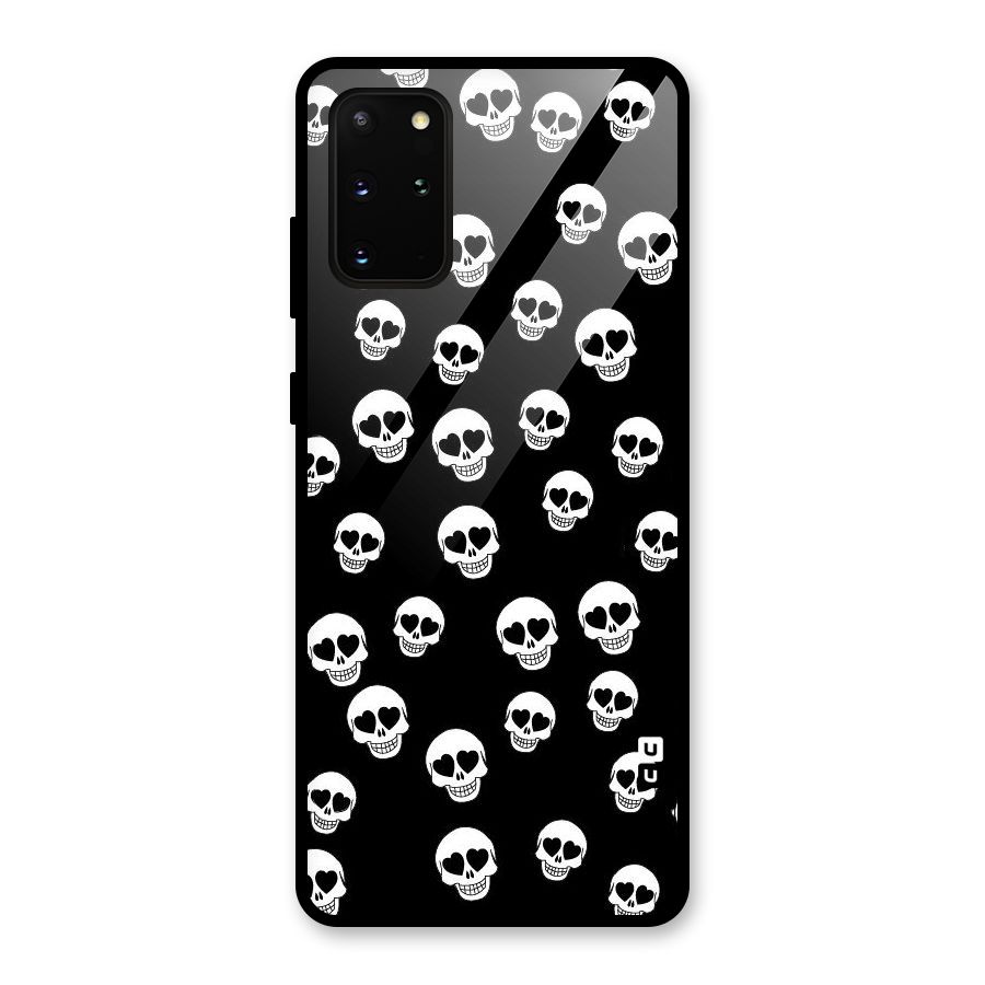 Skull Heart Glass Back Case for Galaxy S20 Plus