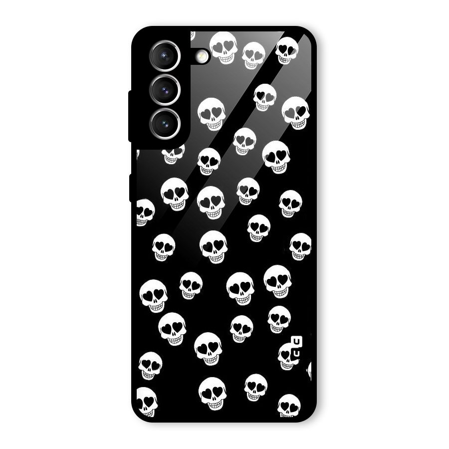 Skull Heart Glass Back Case for Galaxy S21 5G
