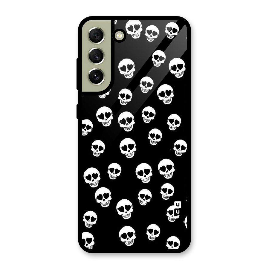Skull Heart Glass Back Case for Galaxy S21 FE 5G