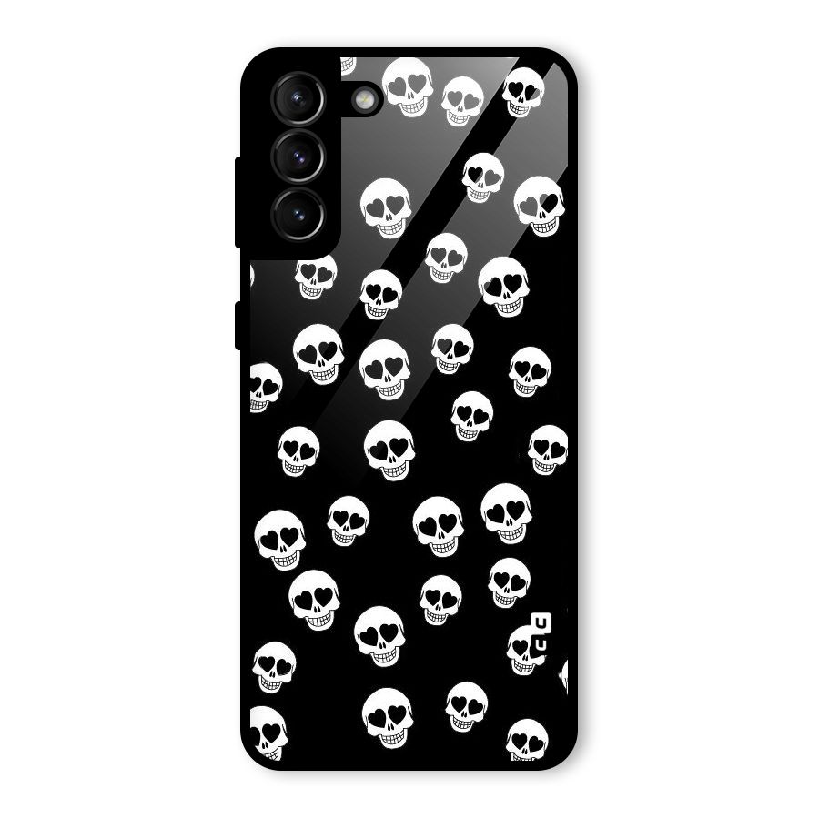 Skull Heart Glass Back Case for Galaxy S21 Plus