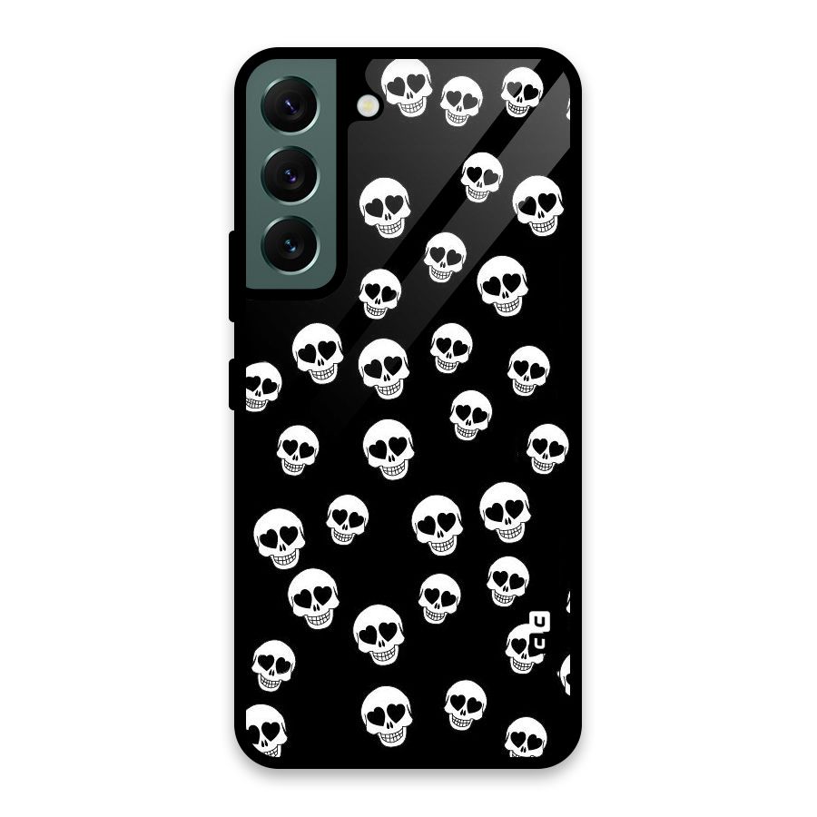 Skull Heart Glass Back Case for Galaxy S22 5G