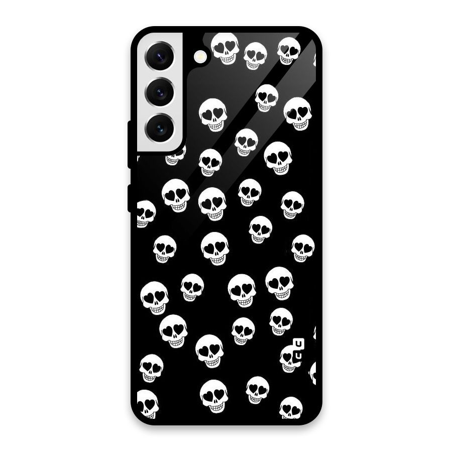 Skull Heart Glass Back Case for Galaxy S22 Plus 5G