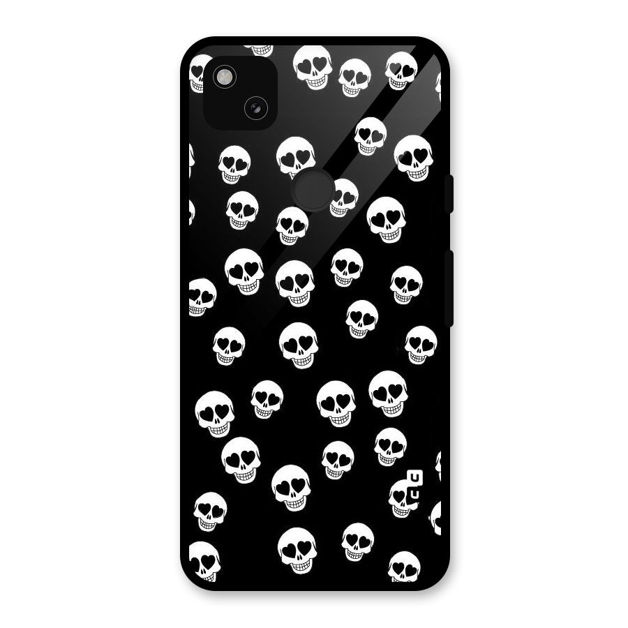 Skull Heart Glass Back Case for Google Pixel 4a