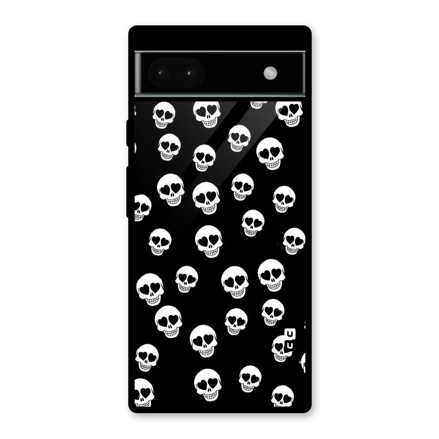 Skull Heart Glass Back Case for Google Pixel 6a