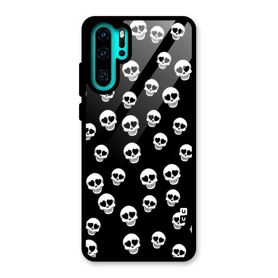 Skull Heart Glass Back Case for Huawei P30 Pro
