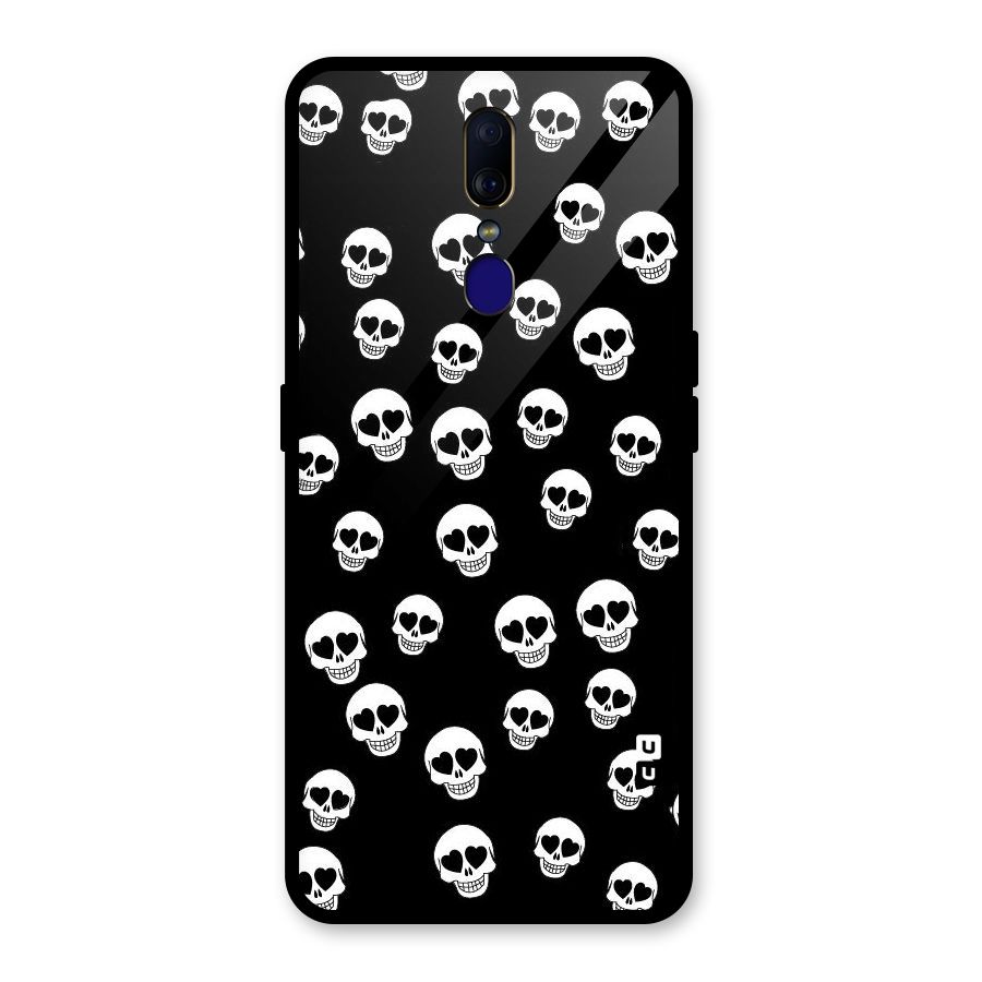 Skull Heart Glass Back Case for Oppo F11