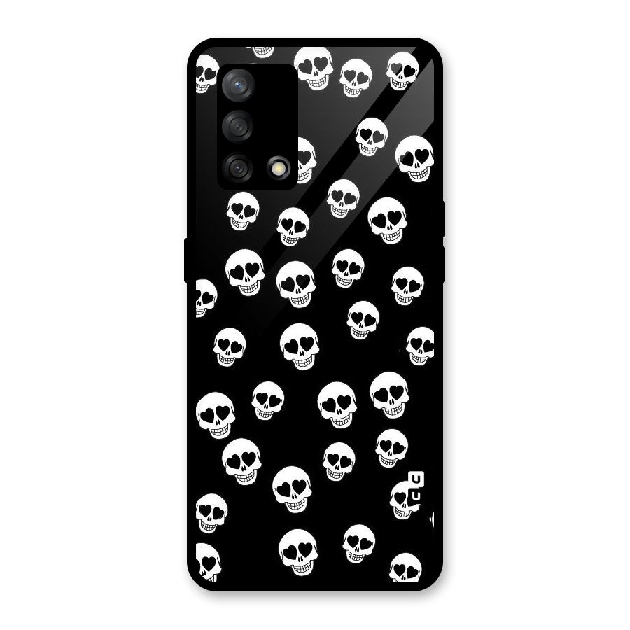 Skull Heart Glass Back Case for Oppo F19