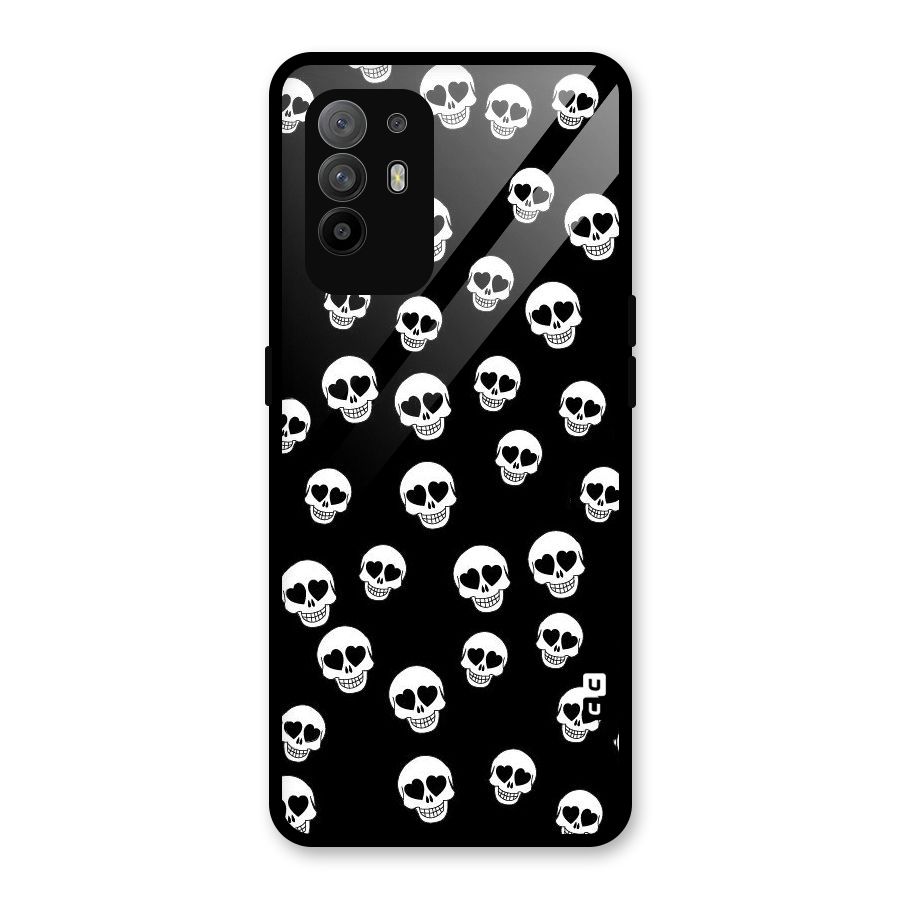 Skull Heart Glass Back Case for Oppo F19 Pro Plus 5G