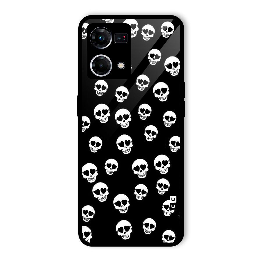 Skull Heart Glass Back Case for Oppo F21s Pro 4G