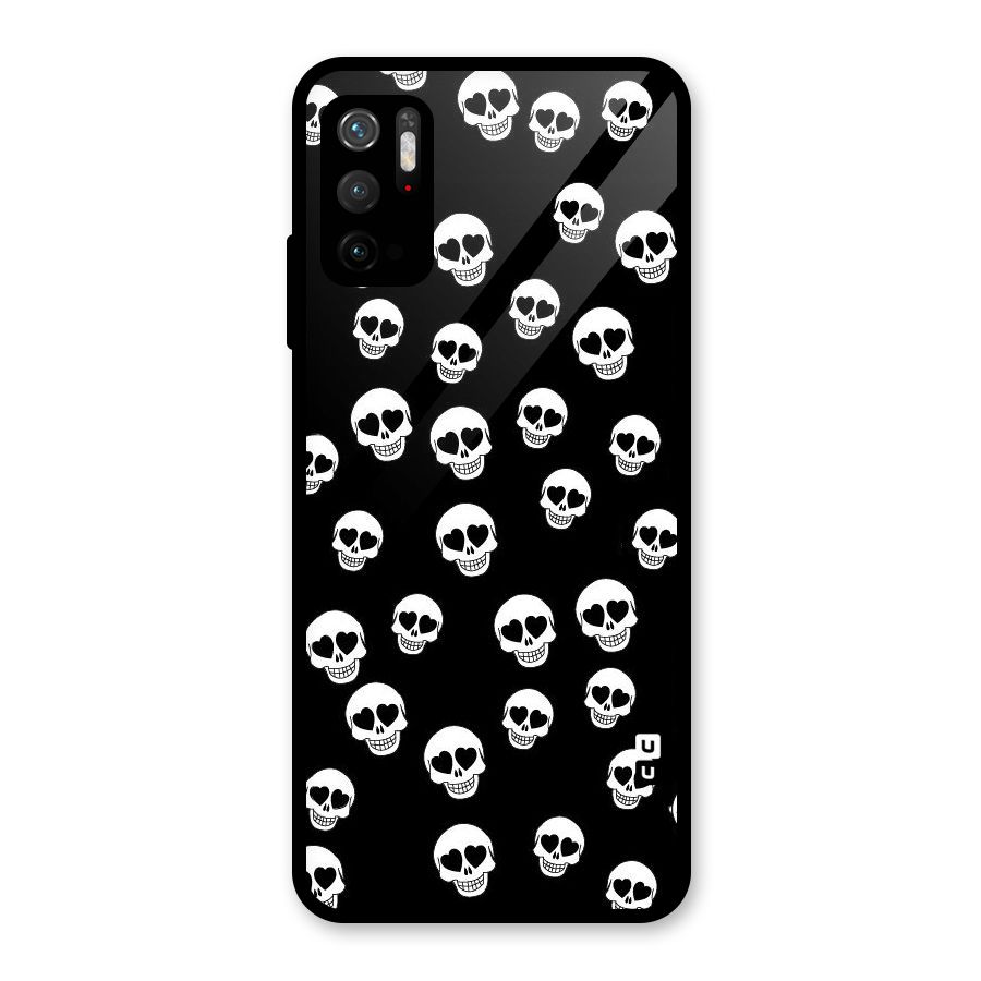 Skull Heart Glass Back Case for Poco M3 Pro 5G