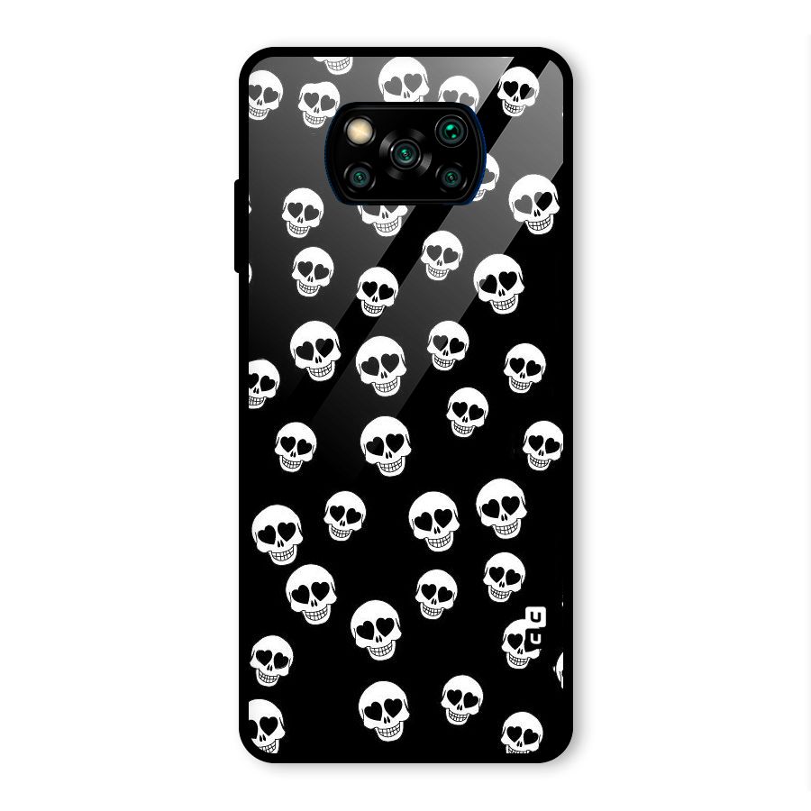 Skull Heart Glass Back Case for Poco X3 Pro