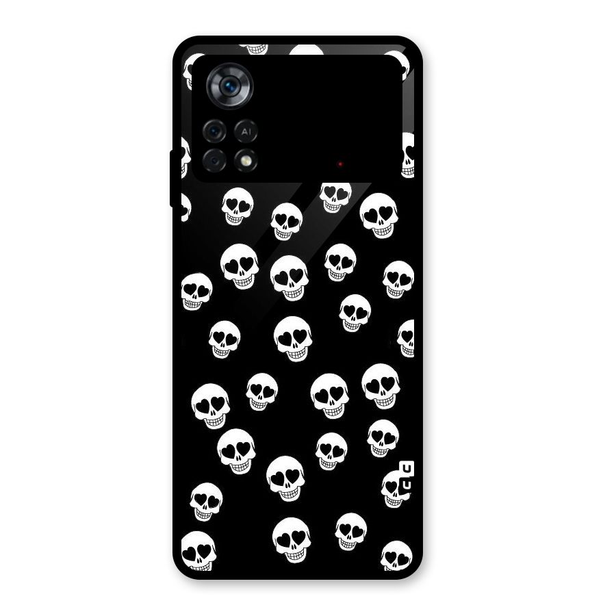 Skull Heart Glass Back Case for Poco X4 Pro 5G